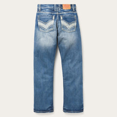 Men Boot Cut | Stetson 1312 Fit Light Wash Jeans Blue