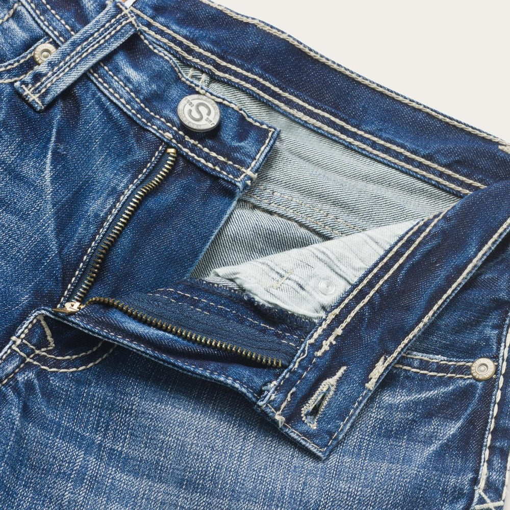 Men Boot Cut | Stetson 1312 Fit Light Wash Jeans Blue