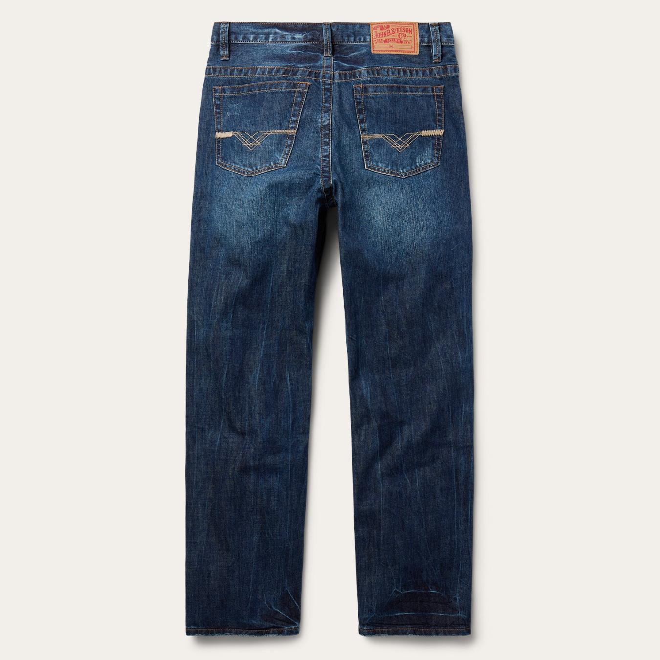 Men Boot Cut | Stetson 1520 Standard Straight Leg Jean Blue