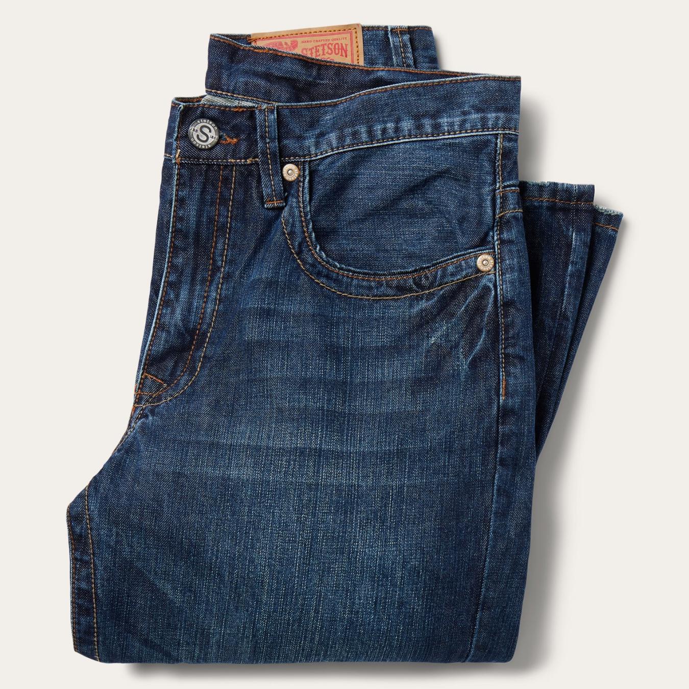Men Boot Cut | Stetson 1520 Standard Straight Leg Jean Blue