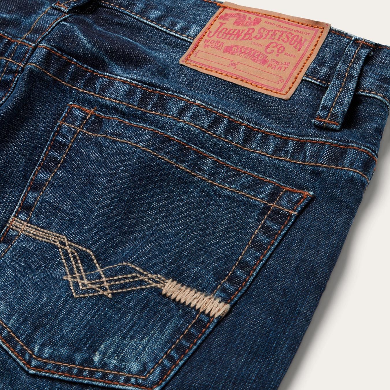 Men Boot Cut | Stetson 1520 Standard Straight Leg Jean Blue