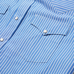 Men Classic Cut | Stetson Blue Western Stripe Shirt Blue