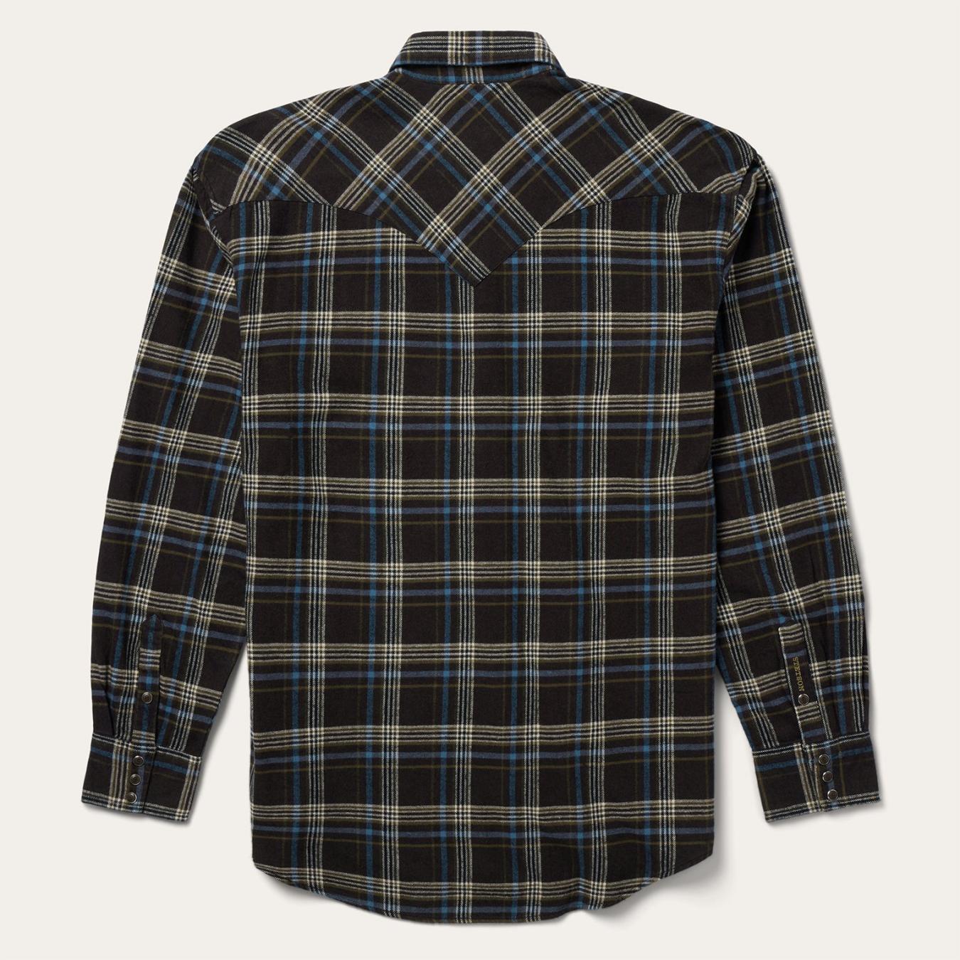 Men Classic Cut | Stetson Brown Plaid Flannel Western Shirt Brown