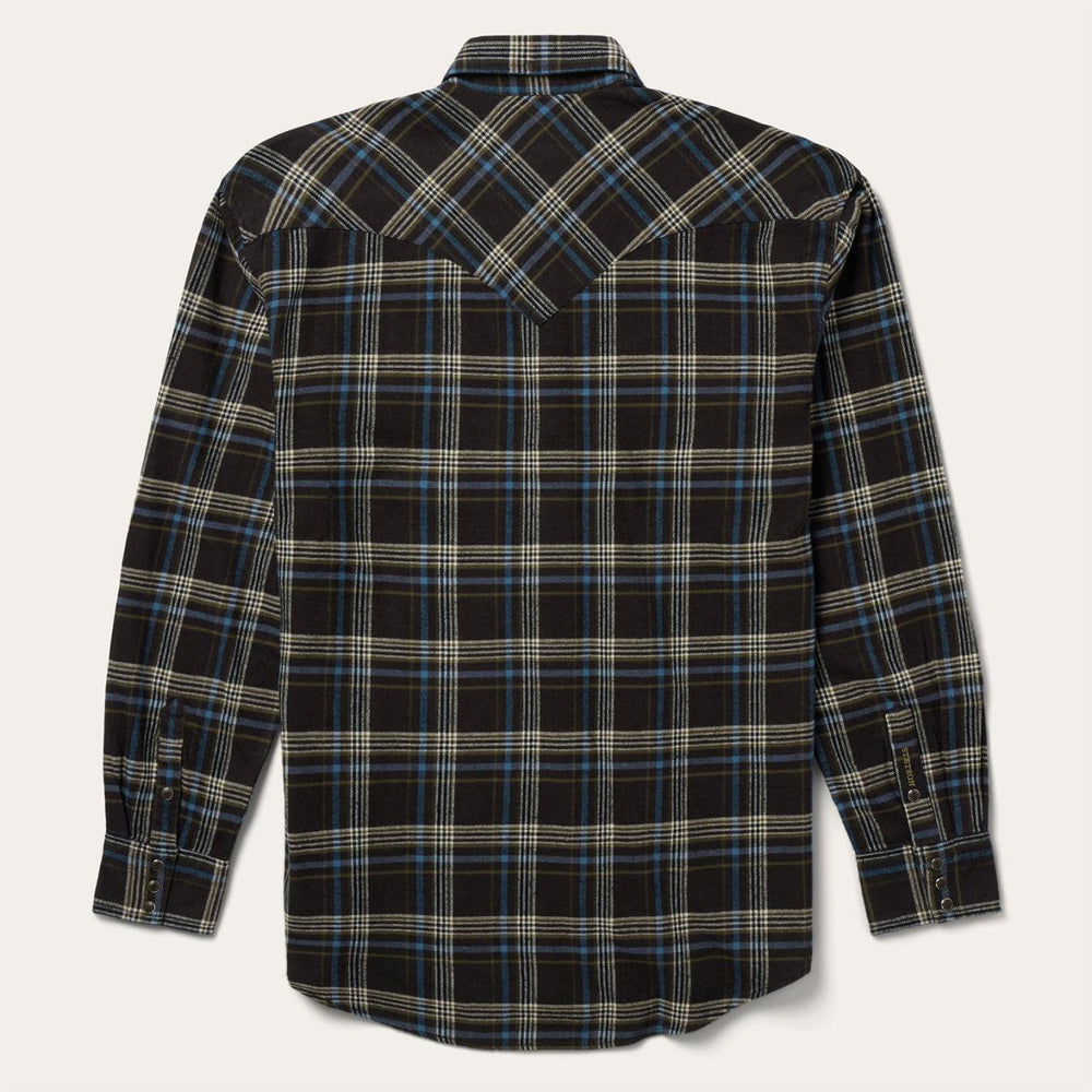 Men Classic Cut | Stetson Brown Plaid Flannel Western Shirt Brown