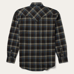 Men Classic Cut | Stetson Brown Plaid Flannel Western Shirt Brown