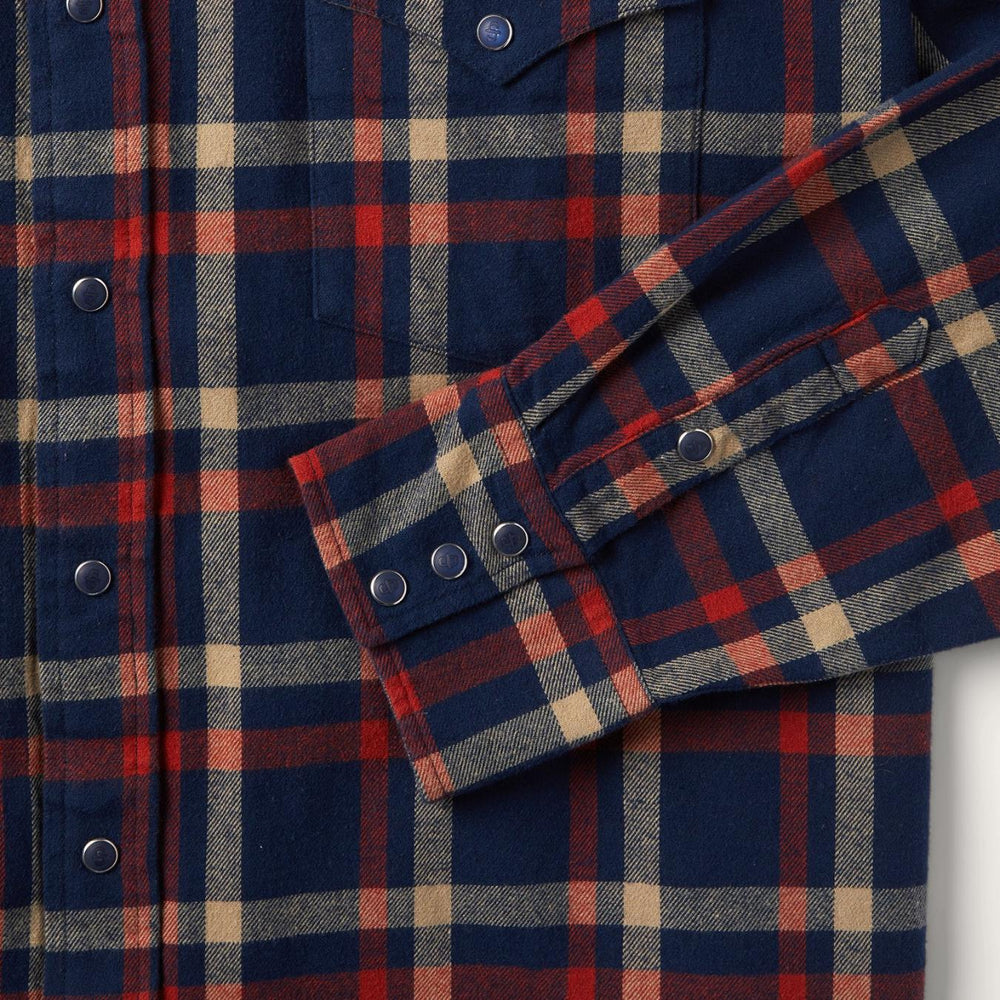 Men Classic Cut | Stetson Brushed Twill Plaid Shirt Blue