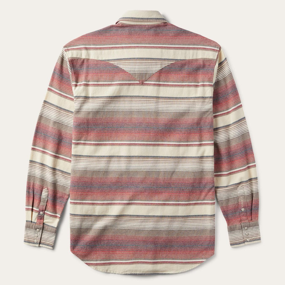 Men Classic Cut | Stetson Brushed Twill Striped Shirt Red
