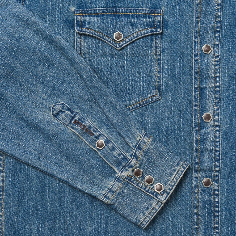 Men Classic Cut | Stetson Classic Denim Shirt Blue