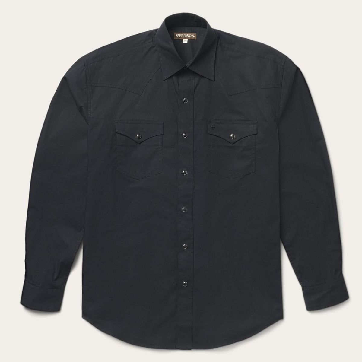 Men Classic Cut | Stetson Classic Western Shirt In Black Black