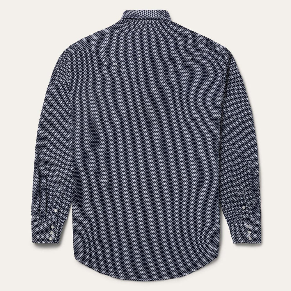 Men Classic Cut | Stetson Diamond Geo Western Shirt Blue