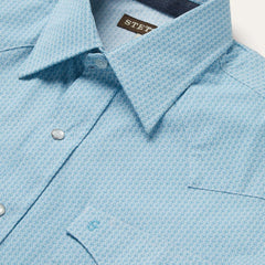 Men Classic Cut | Stetson Geo Western Shirt Blue