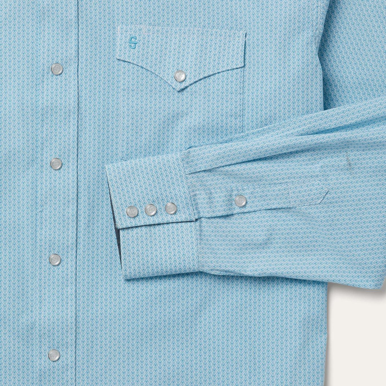Men Classic Cut | Stetson Geo Western Shirt Blue