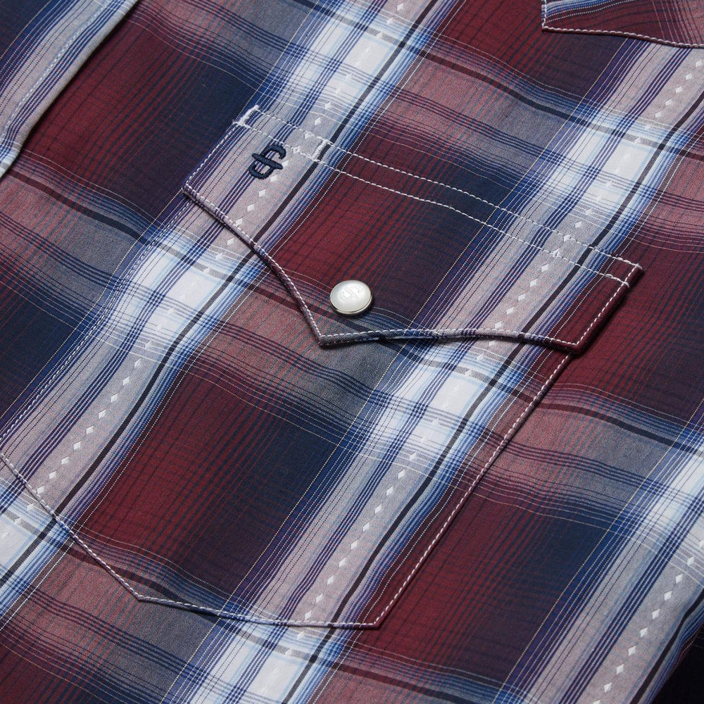 Men Classic Cut | Stetson Good Luck Plaid Western Shirt Wine