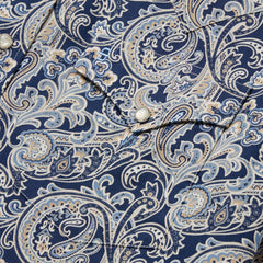Men Classic Cut | Stetson Greenspring Paisley Short Sleeve Western Shirt Blue