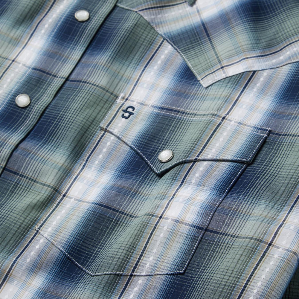 Men Classic Cut | Stetson Lucky Diamond Plaid Western Shirt Green
