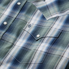 Men Classic Cut | Stetson Lucky Diamond Plaid Western Shirt Green