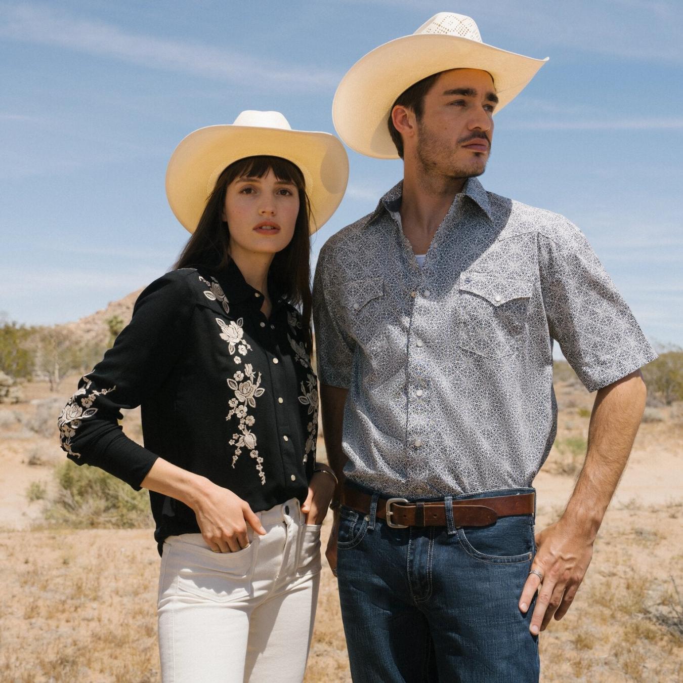 Men Classic Cut | Stetson Navy Print Short Sleeve Western Shirt Blue