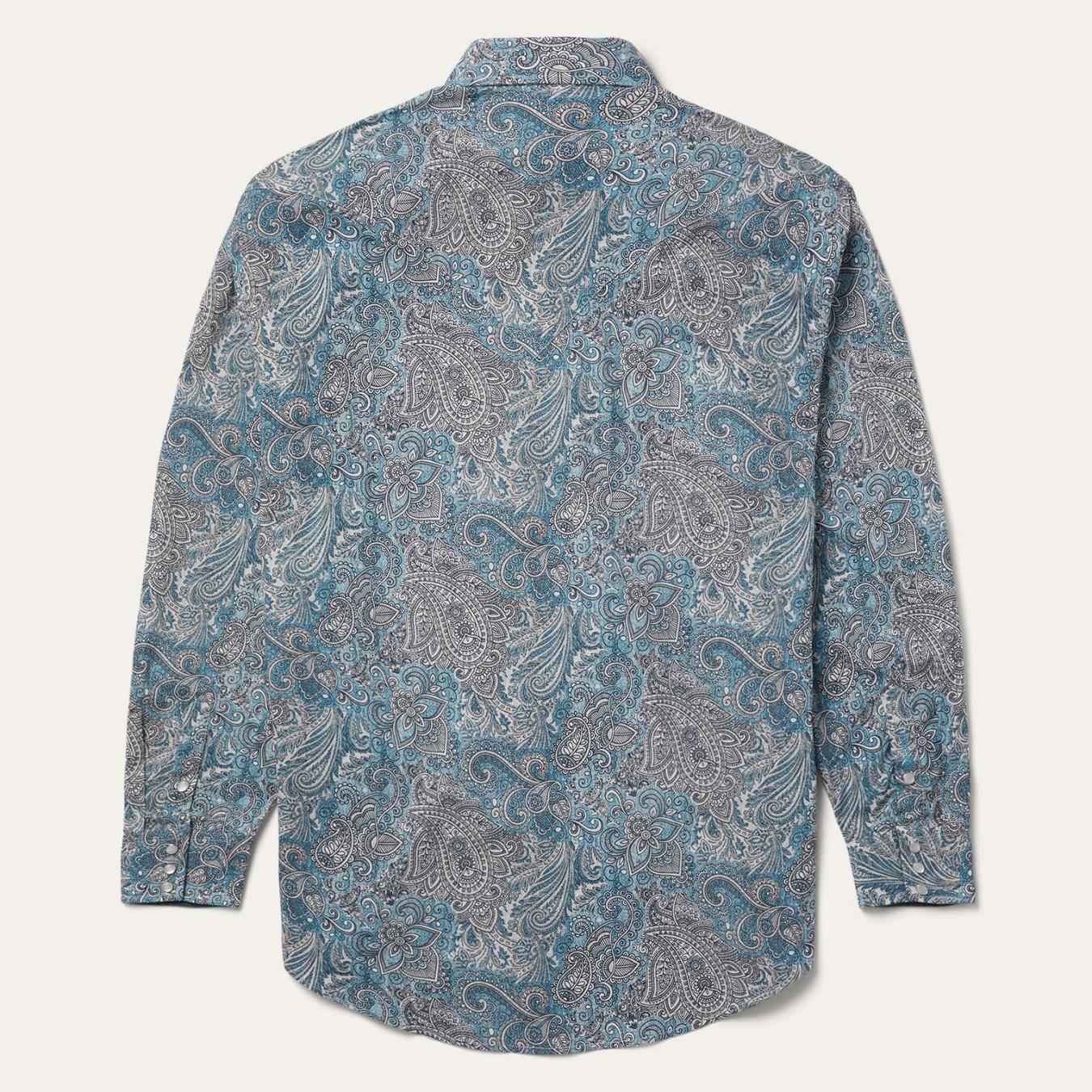 Men Classic Cut | Stetson Paisley Western Shirt Green