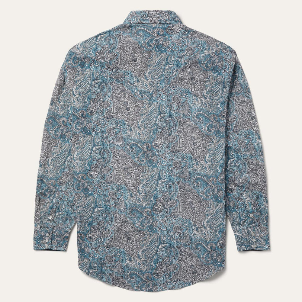 Men Classic Cut | Stetson Paisley Western Shirt Green