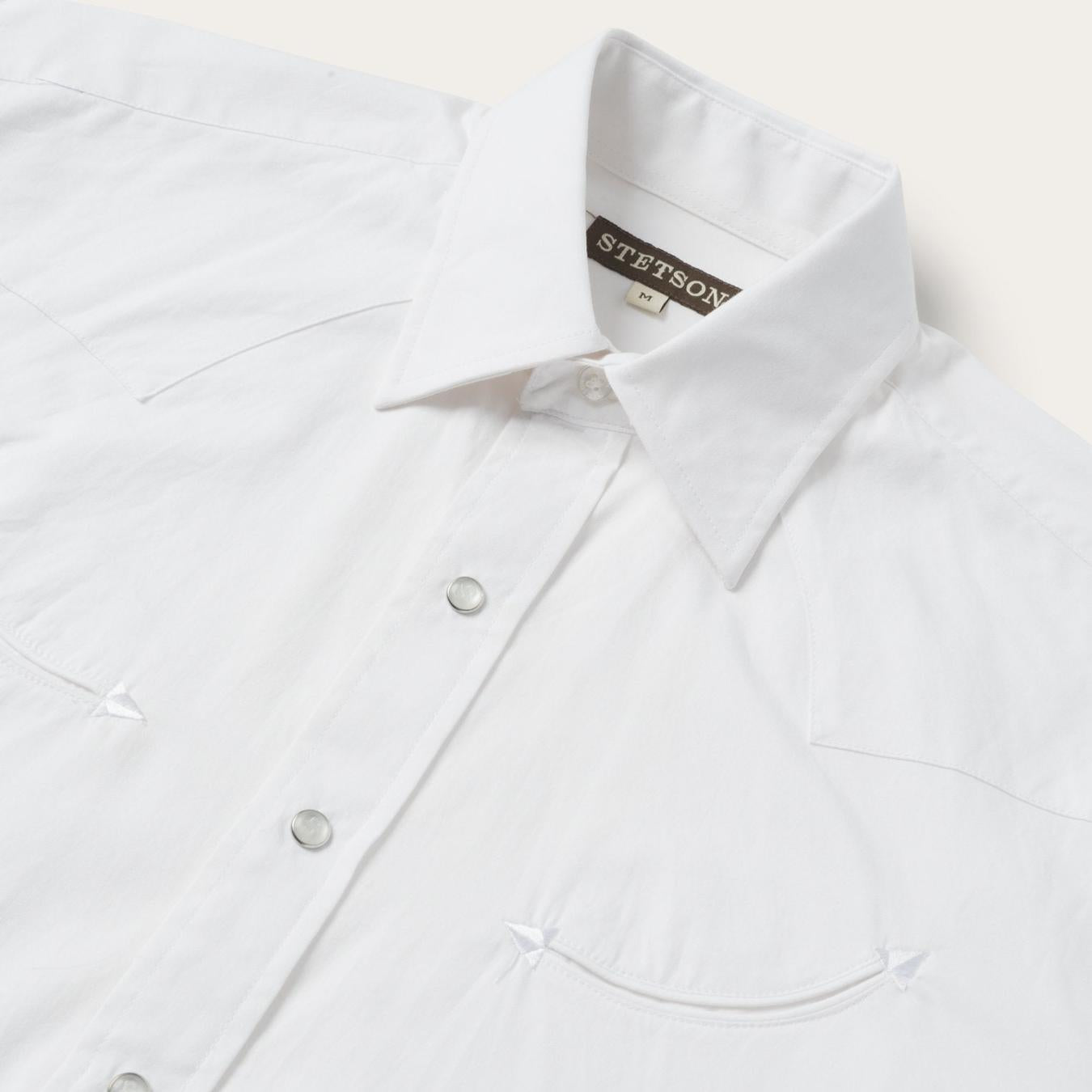 Men Classic Cut | Stetson Pin Point Oxford Shirt White