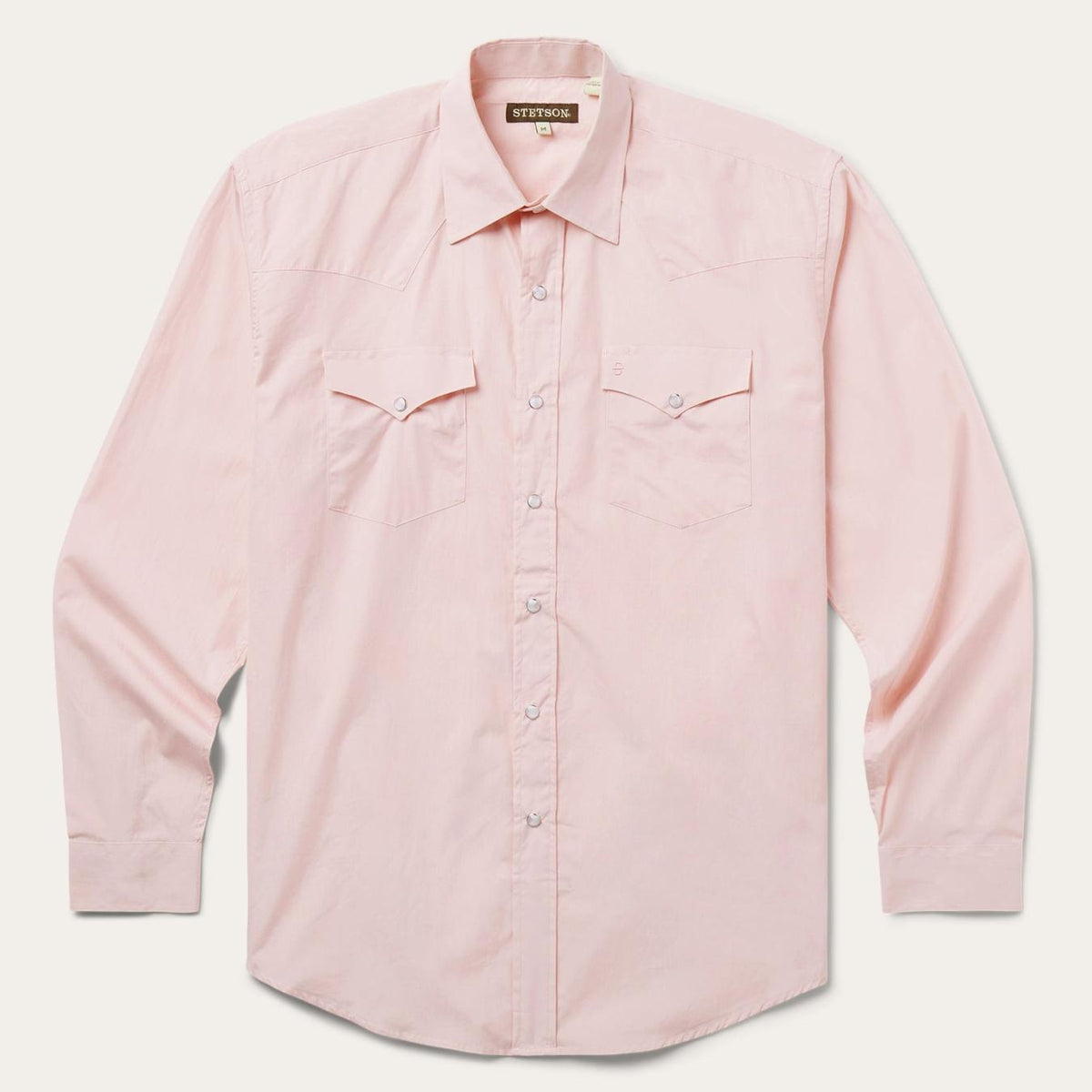 Men Classic Cut | Stetson Pink End-On-End Western Shirt Pink