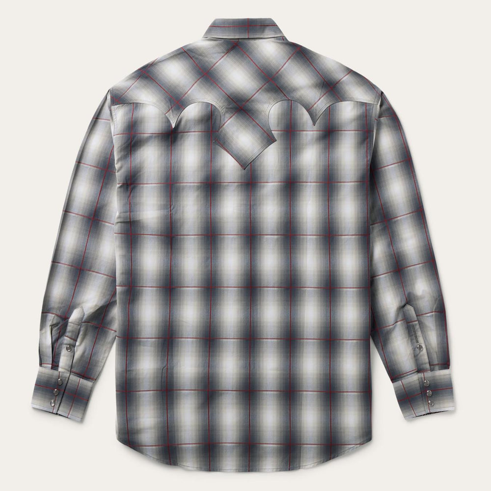 Men Classic Cut | Stetson Smoke Ombre Western Shirt Grey