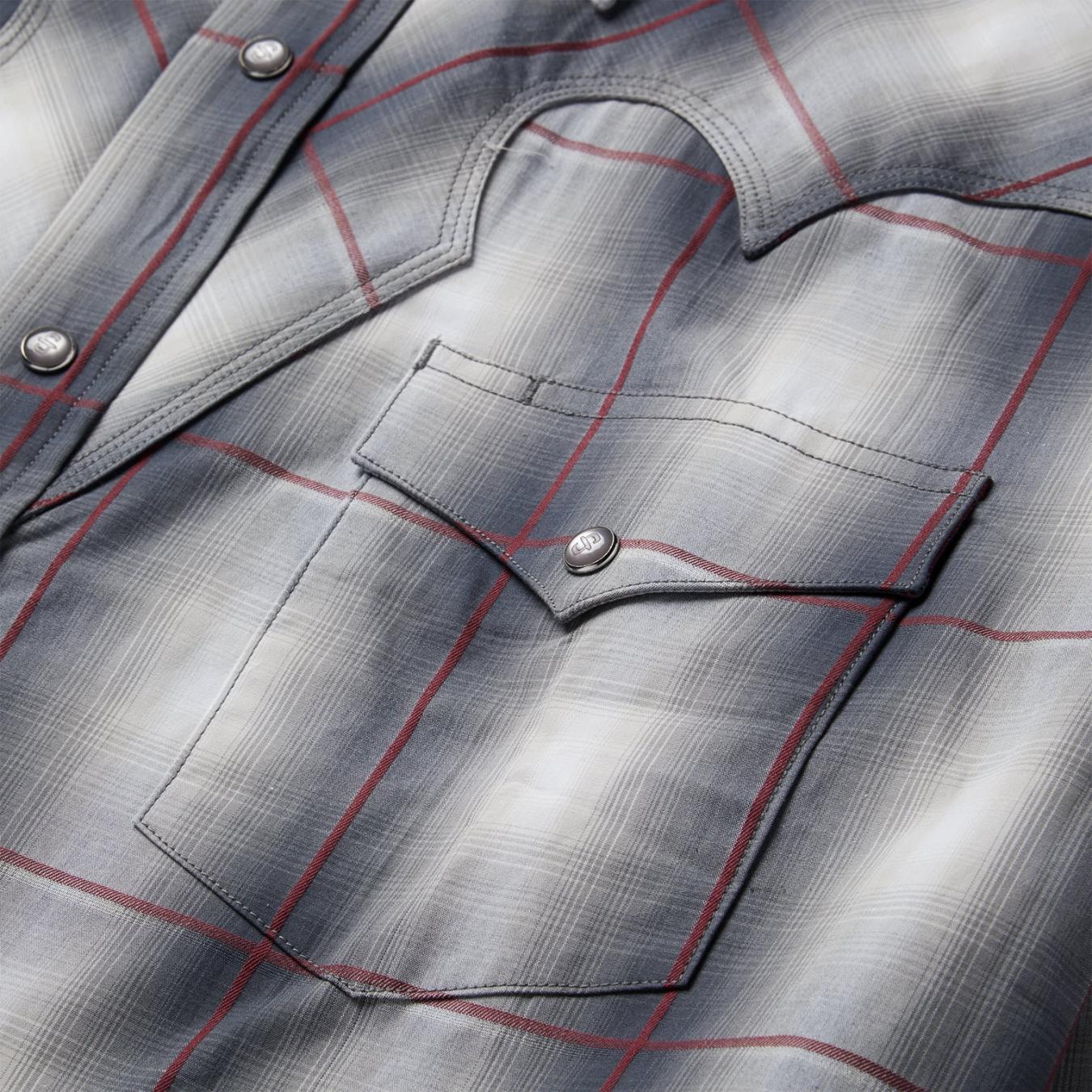 Men Classic Cut | Stetson Smoke Ombre Western Shirt Grey