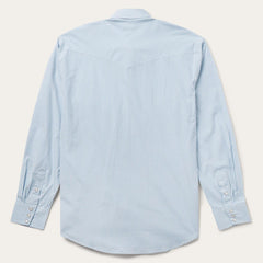 Men Classic Cut | Stetson Two Stripe Check Western Shirt Blue