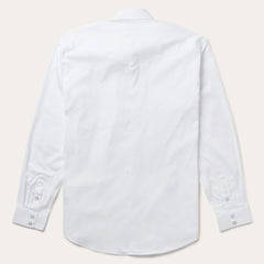 Men Classic Cut | Stetson White Pinpoint Oxford Western Shirt White