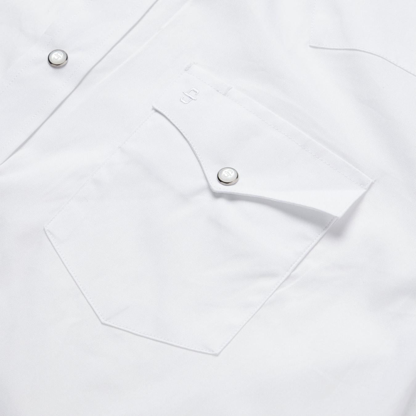 Men Classic Cut | Stetson White Pinpoint Oxford Western Shirt White