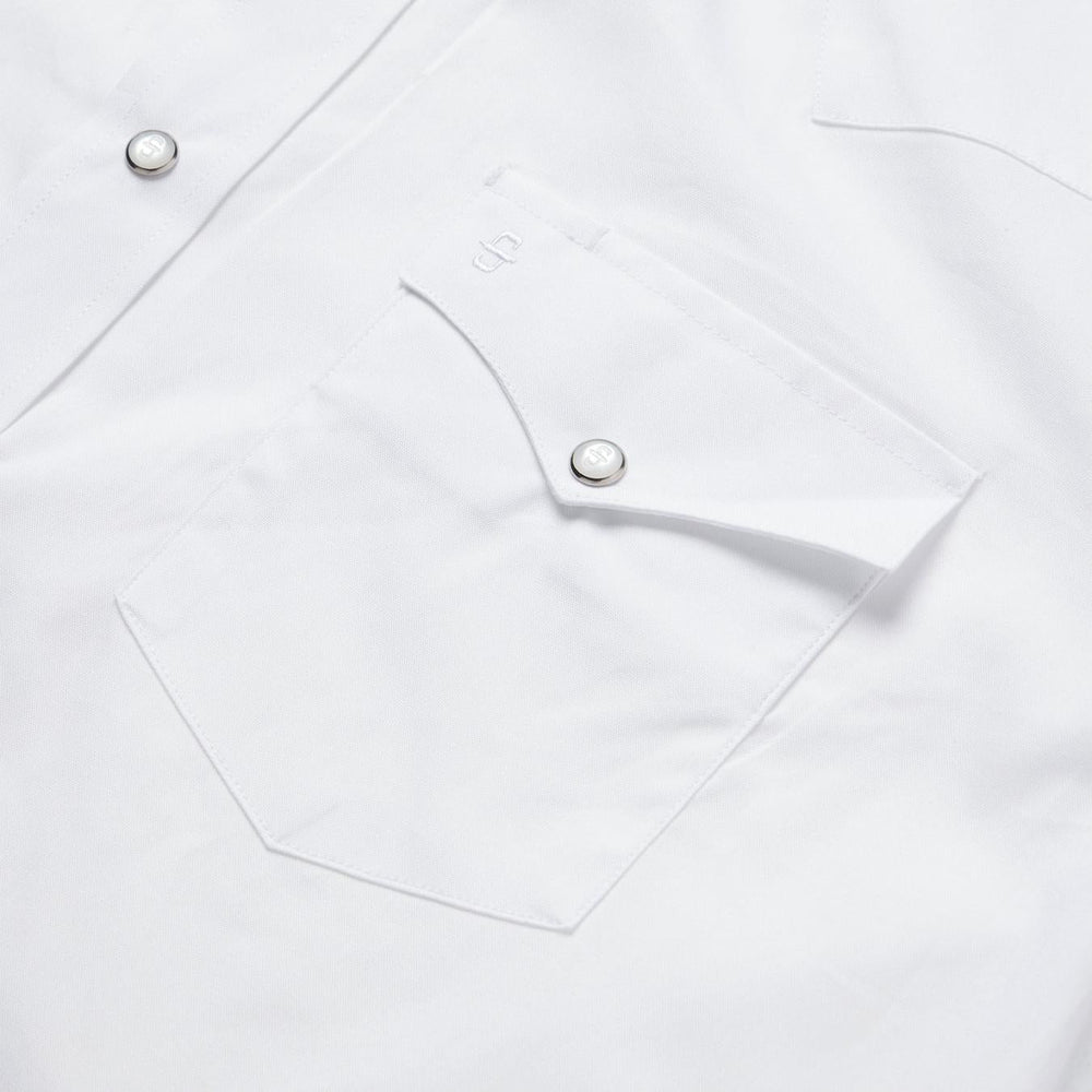 Men Classic Cut | Stetson White Pinpoint Oxford Western Shirt White