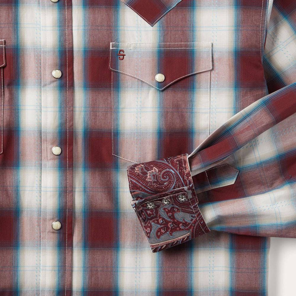 Men Classic Cut | Stetson Wine Plaid Shirt Wine