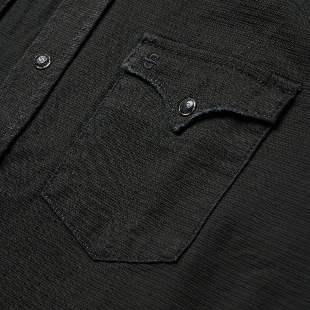 Men Denim Shirts | Stetson Charcoal Corded Denim Shirt Grey