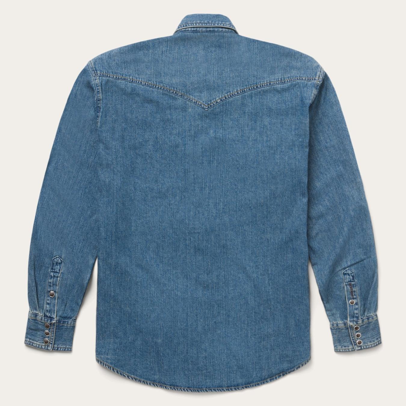 Men Denim Shirts | Stetson Classic Denim Shirt Blue