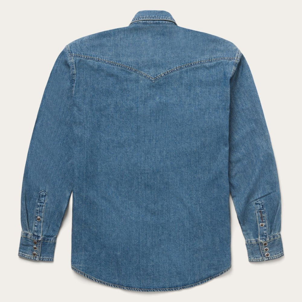 Men Denim Shirts | Stetson Classic Denim Shirt Blue
