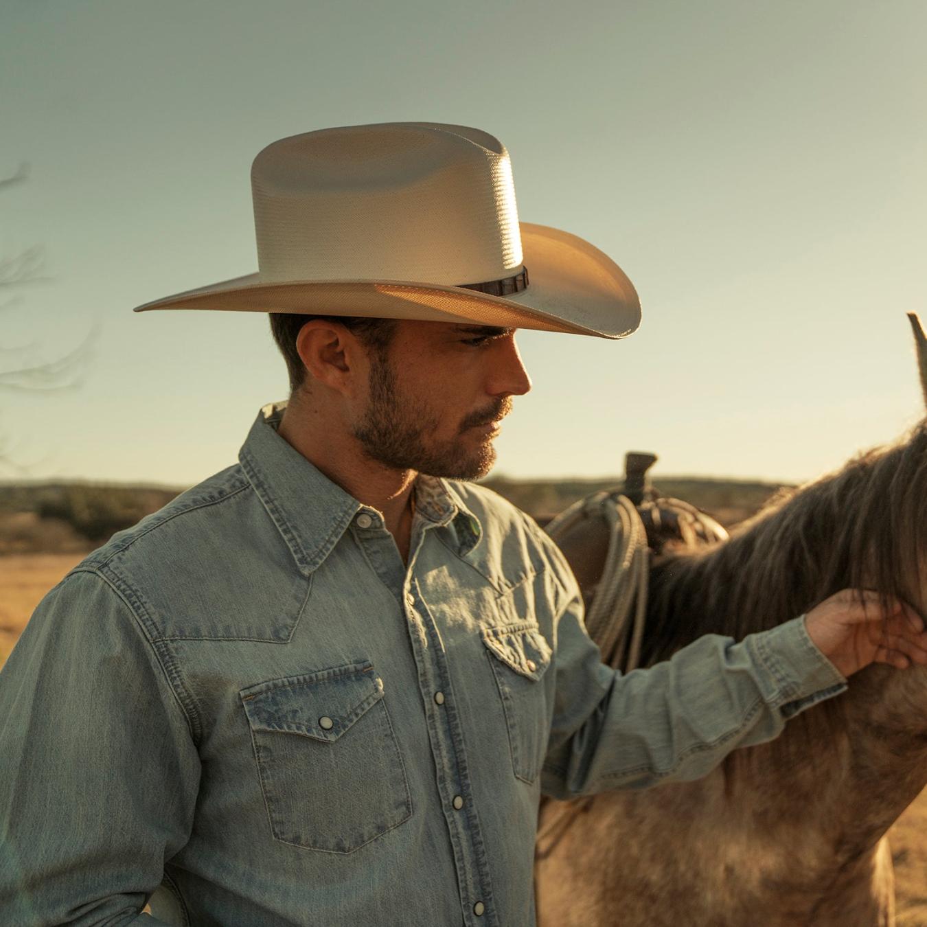 Men Denim Shirts | Stetson Long-Sleeved Denim Shirt Blue