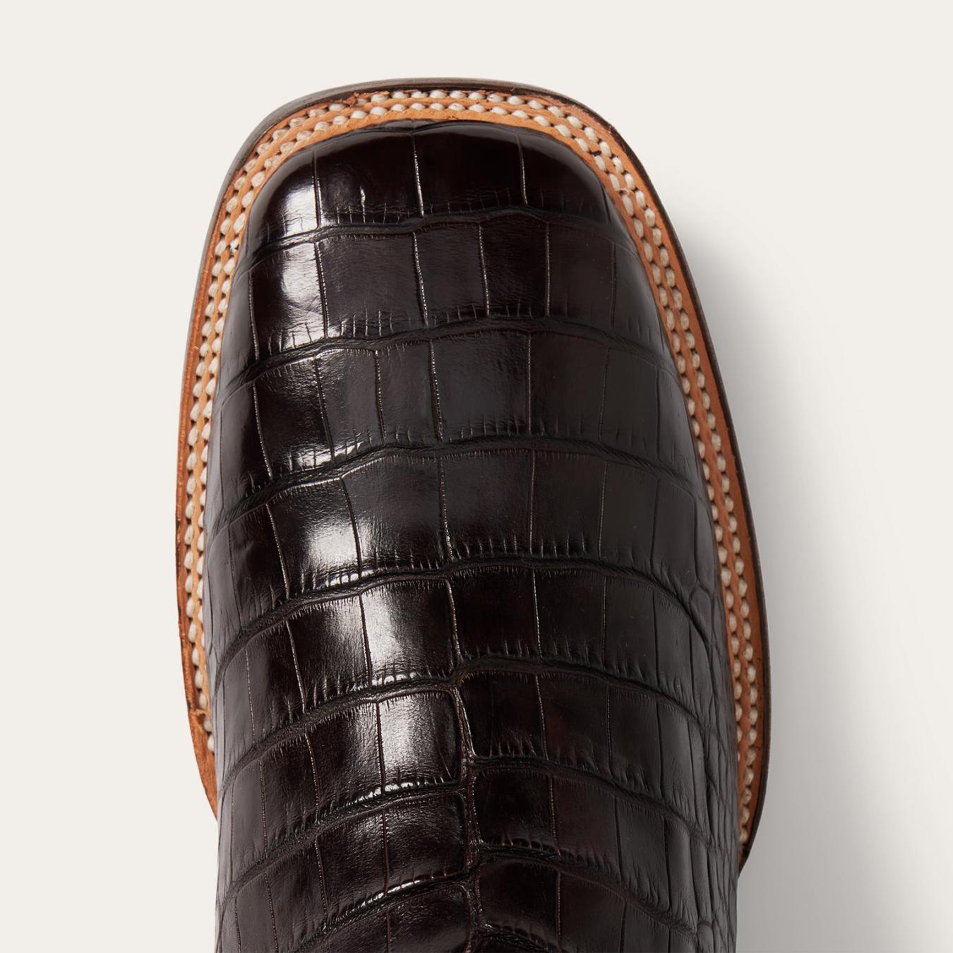 Men Exotics | Stetson Aces Alligator Boot Brown