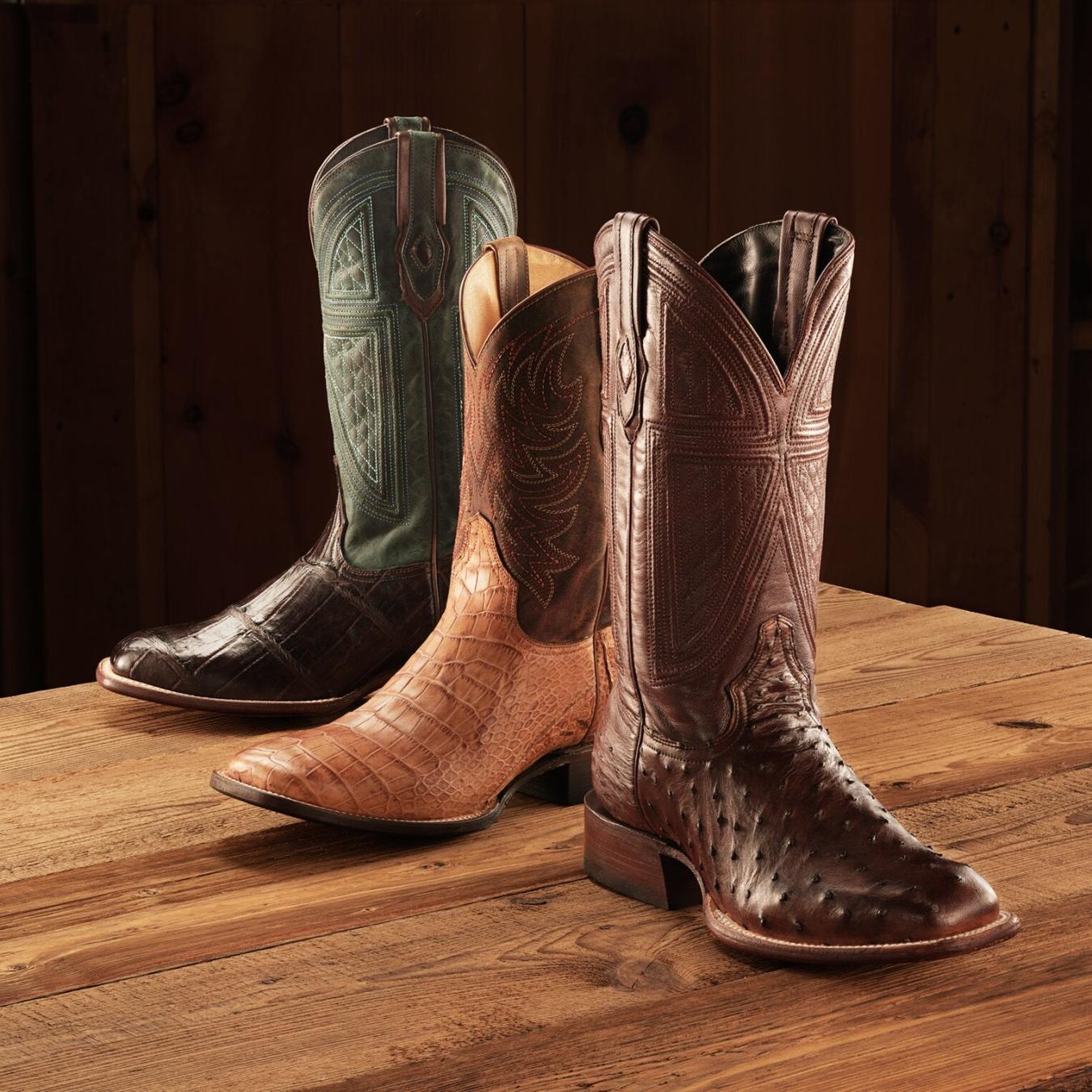 Men Exotics | Stetson Aces Alligator Boots Brown