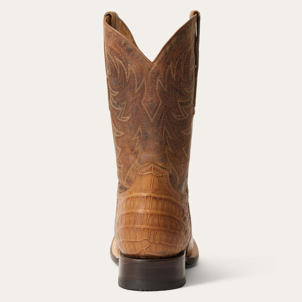 Men Exotics | Stetson Aces Alligator Boots Brown