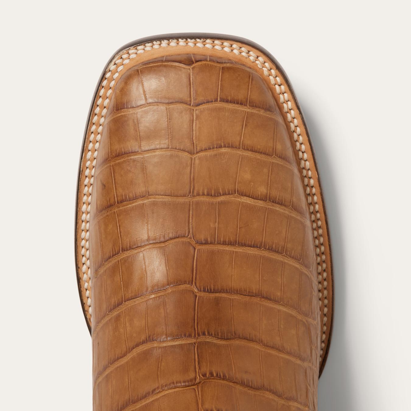Men Exotics | Stetson Aces Alligator Boots Brown