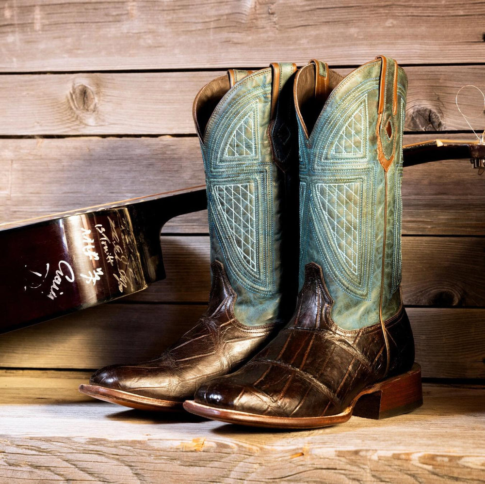 Men Exotics | Stetson Big Horn Tobacco Alligator Cowboy Boot Brown