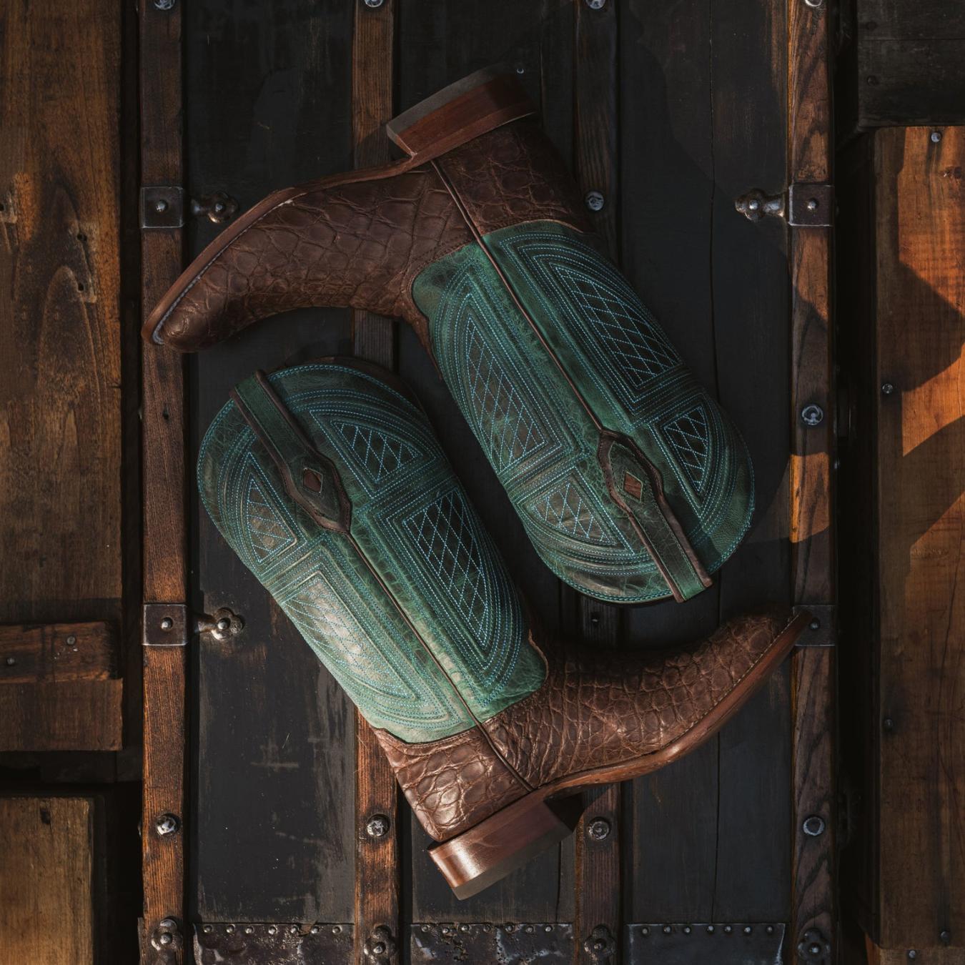Men Exotics | Stetson Big Horn Tobacco Alligator Cowboy Boot Brown