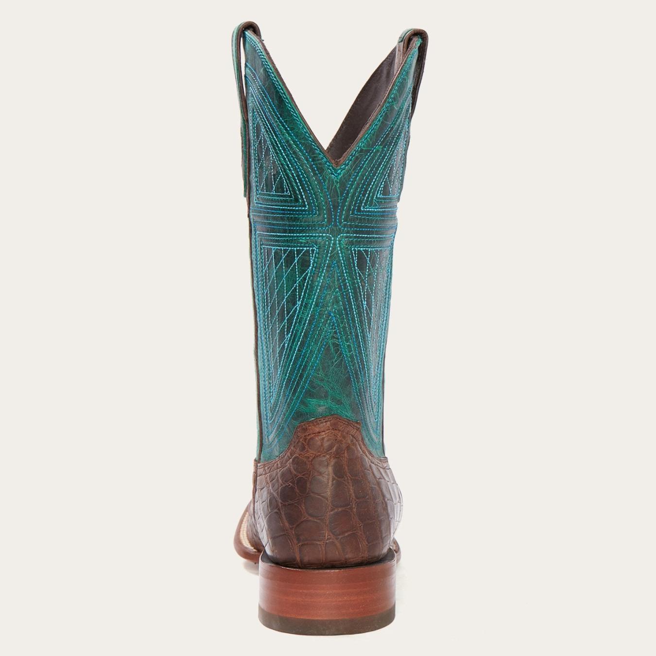 Men Exotics | Stetson Big Horn Tobacco Alligator Cowboy Boot Brown