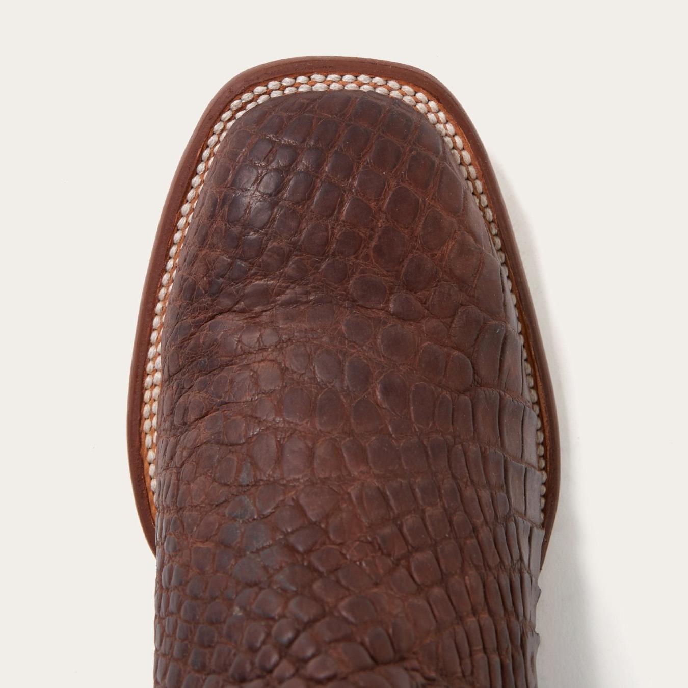 Men Exotics | Stetson Big Horn Tobacco Alligator Cowboy Boot Brown
