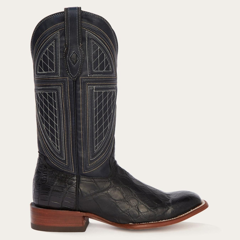 Men Exotics | Stetson Black Falls Alligator Cowboy Boot Black