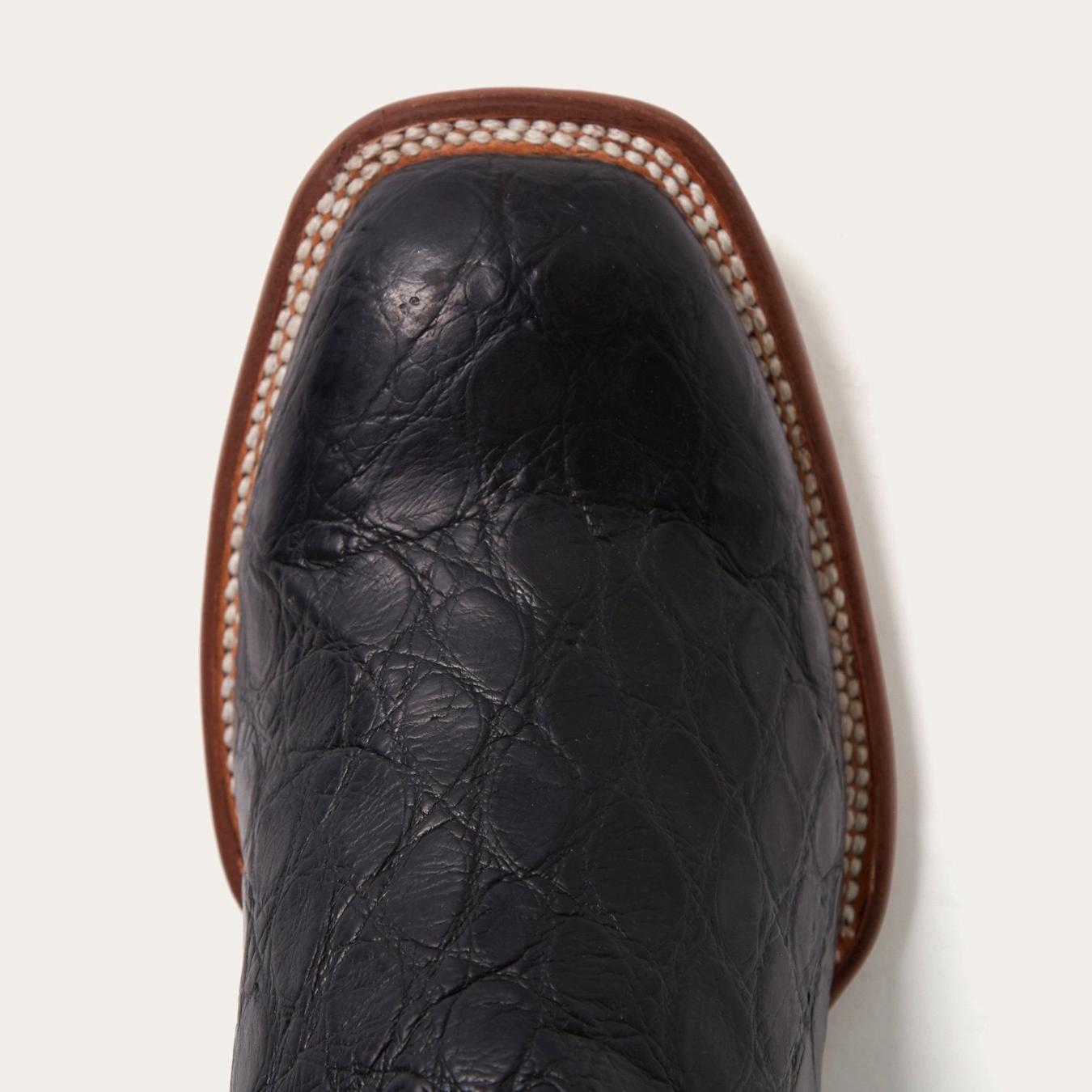 Men Exotics | Stetson Black Falls Alligator Cowboy Boot Black