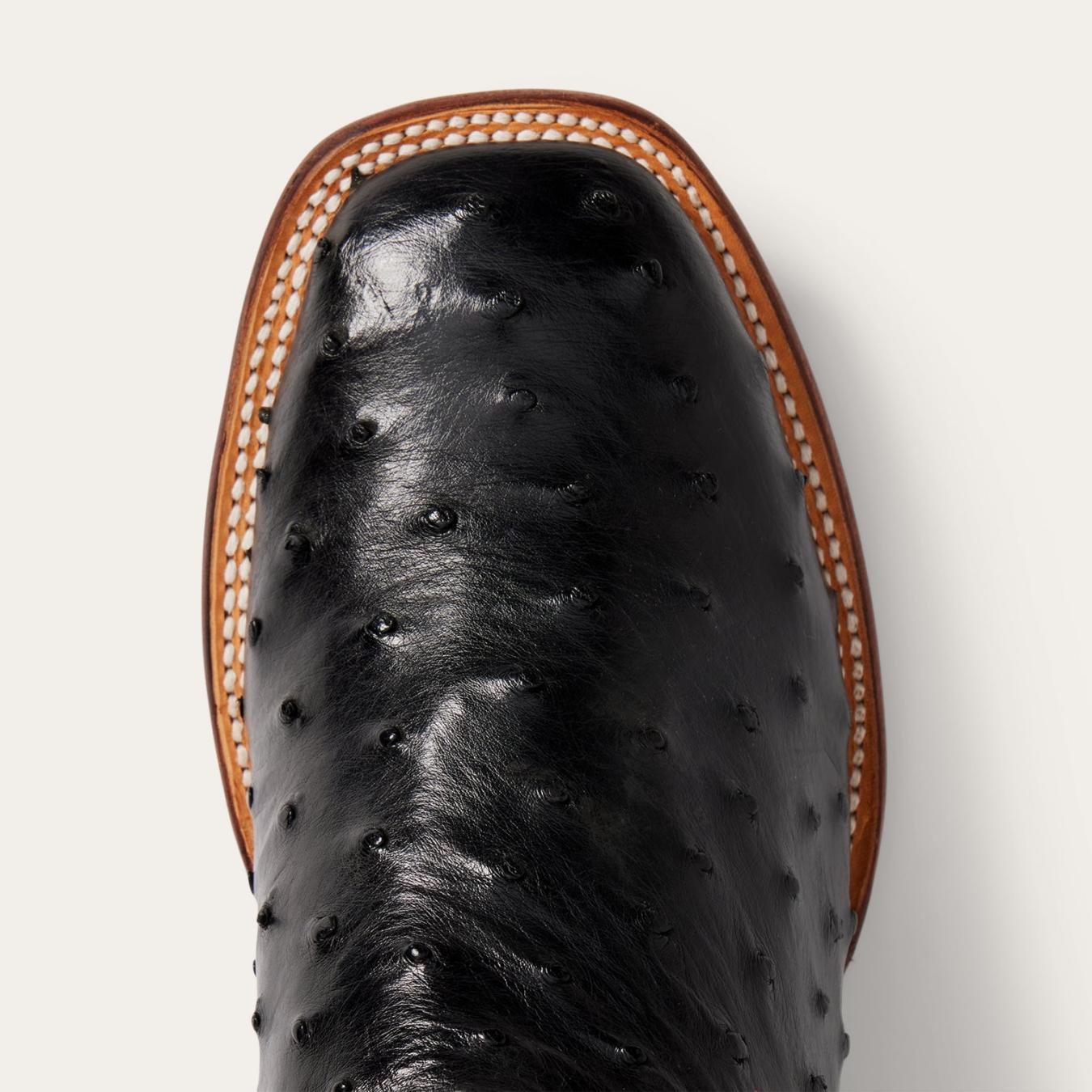 Men Exotics | Stetson Ozzy Ostrich Boot Black