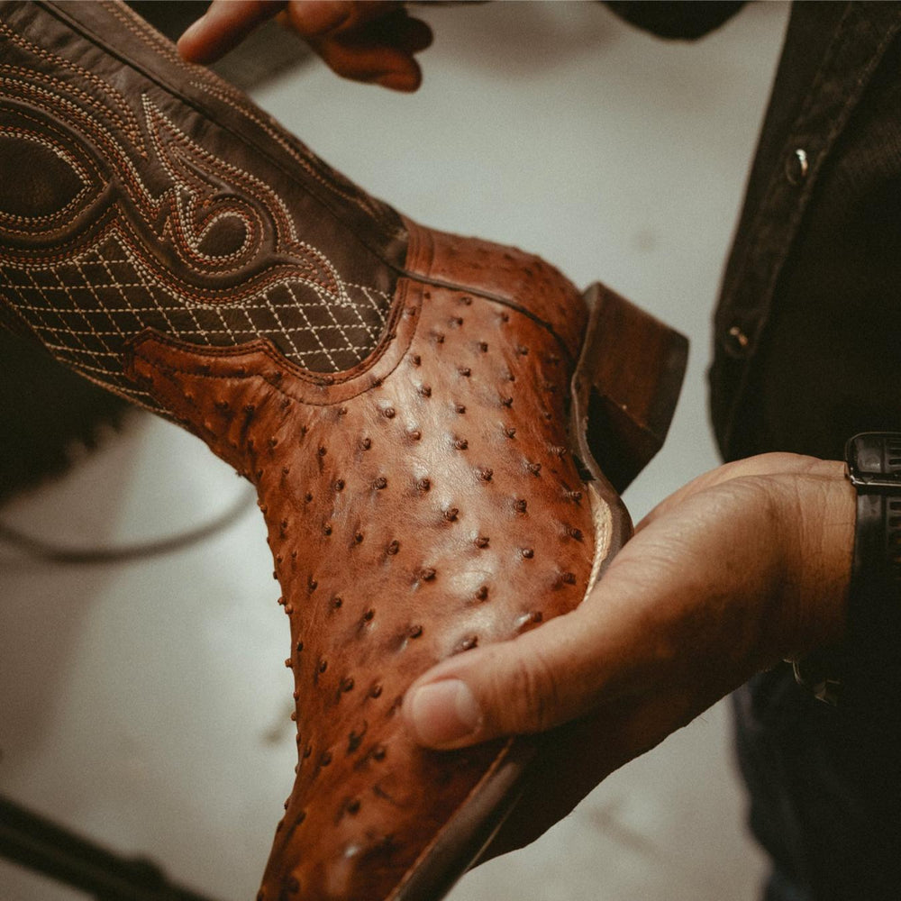 Men Exotics | Stetson Ozzy Ostrich Boot Brown