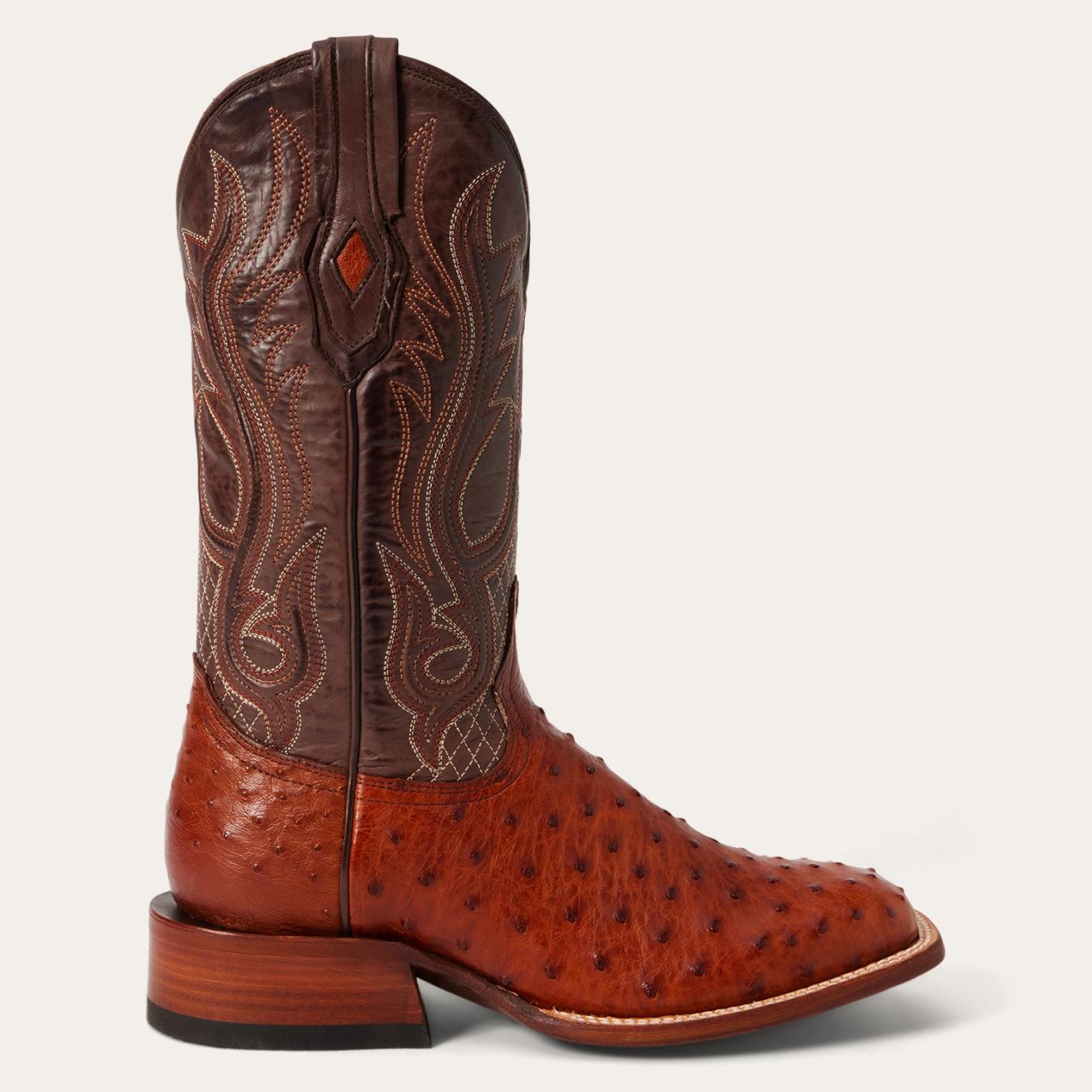 Men Exotics | Stetson Ozzy Ostrich Boot Brown