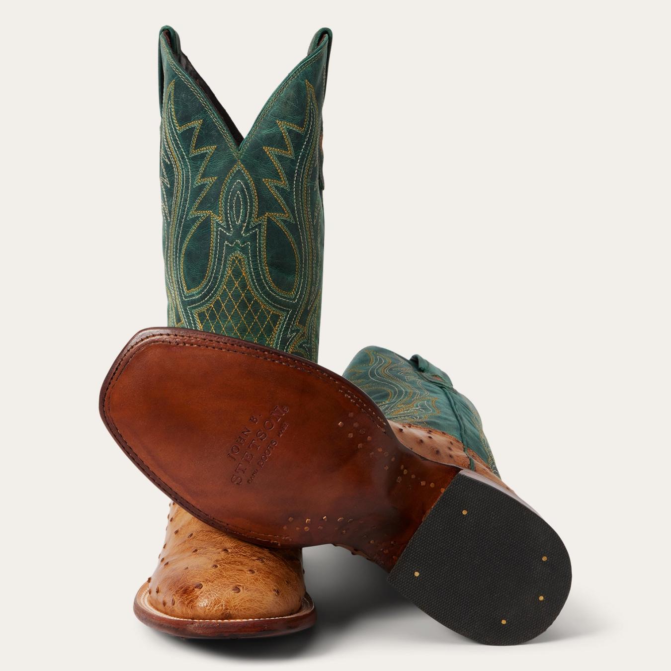 Men Exotics | Stetson Ozzy Ostrich Boot Tan